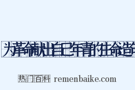 为革命献出自己年青的生命造句是什么意思的图片